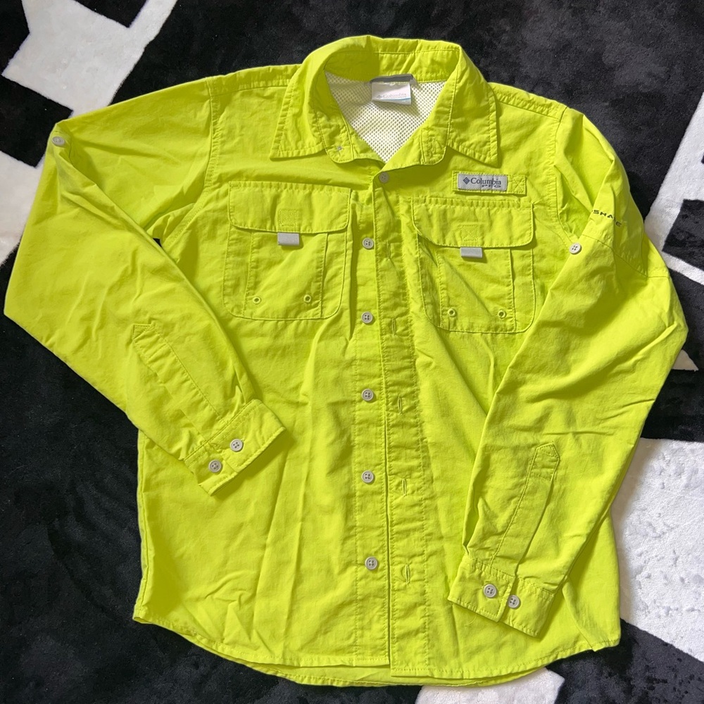 Columbia boys PFG YELLOW/Green Shirt